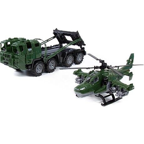 Военный тягач Щит с вертолетом. Арт. 256