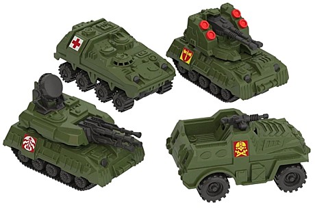 Набор военных машинок мини 4 шт (в блистере). Арт. 349/1