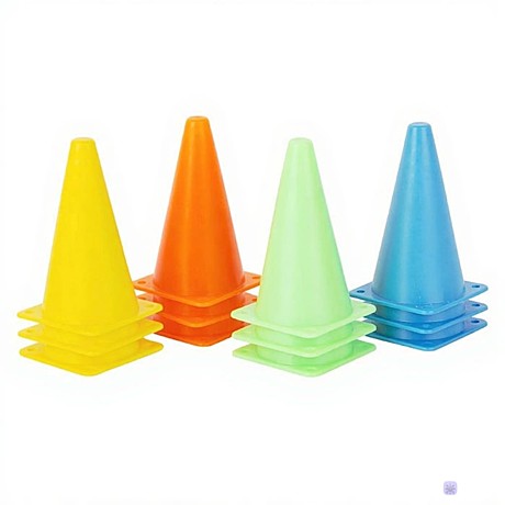 Конус фишка разметочная H 10см 12шт (цвет ассорти), Арт. У986