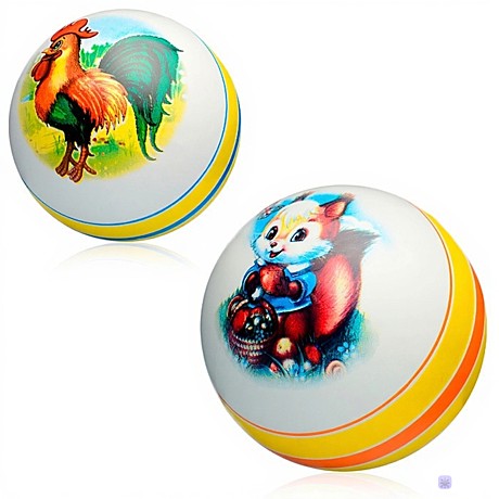 Мяч резиновый, с рисунком, d-200 мм, в ассортименте, Арт. Р1-200