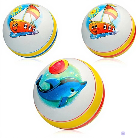 Мяч резиновый, с рисунком, d-150 мм, в ассортименте, Арт. Р1-150