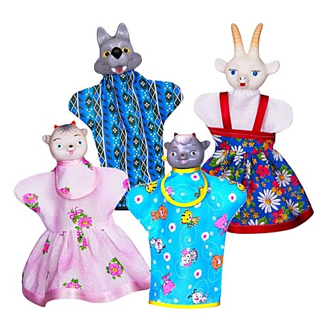 Кукольный театр Волк и семеро козлят (4 персонажа). Арт. Си-676