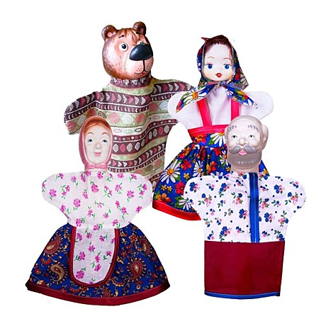 Кукольный театр Машенька и Медведь (4 персонажа). Арт. СИ-694 