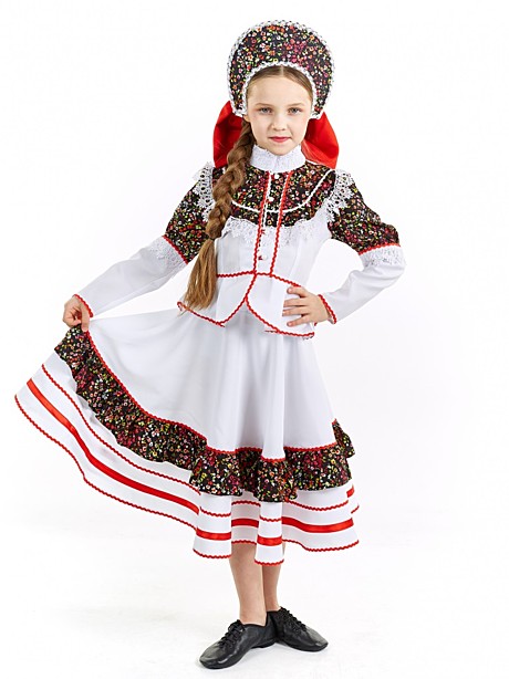 Костюм Кадриль Кубанская (цв. белый) детский. Арт. БГ-Кубанская_дет_белый