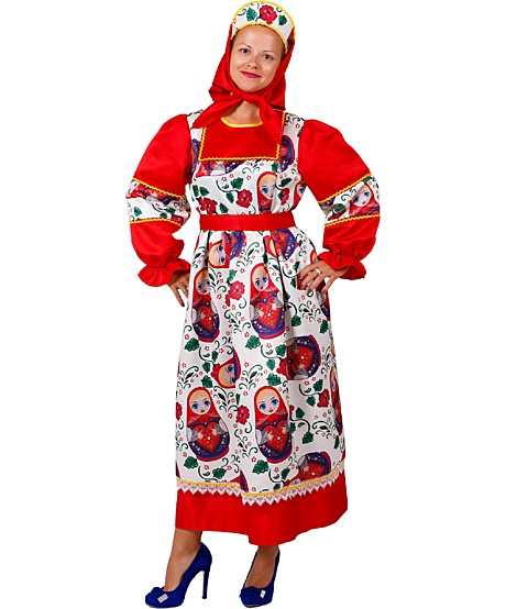 Костюм Матрешка взрослый.  Арт. Эк-201131